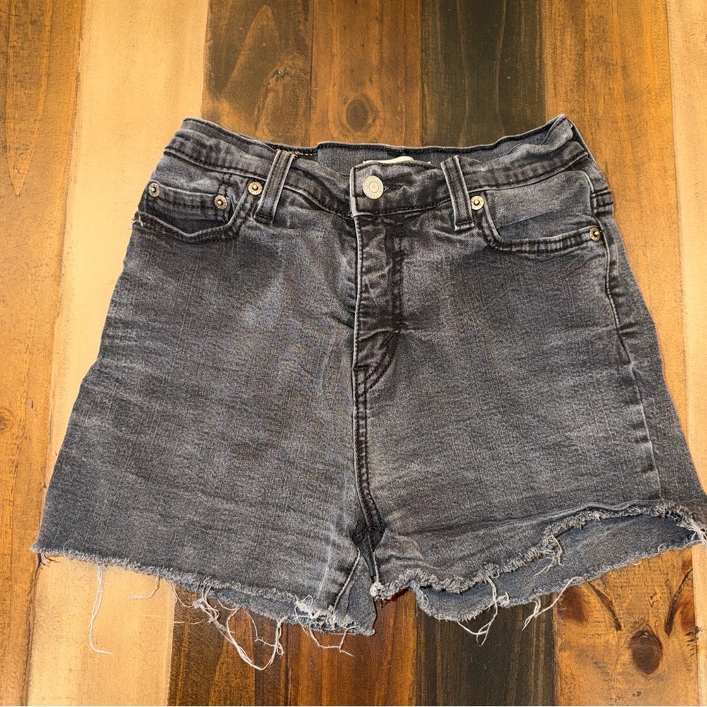Black Distressed Levi Shorts